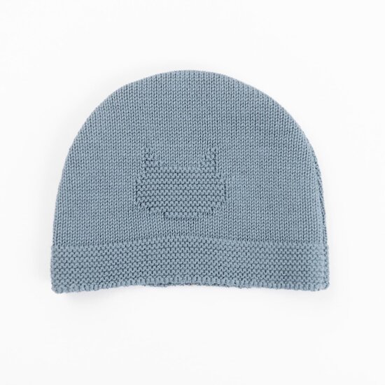 Petits chats Bonnet en tricot   Bleu Orage        de               La Manufacture de Layette