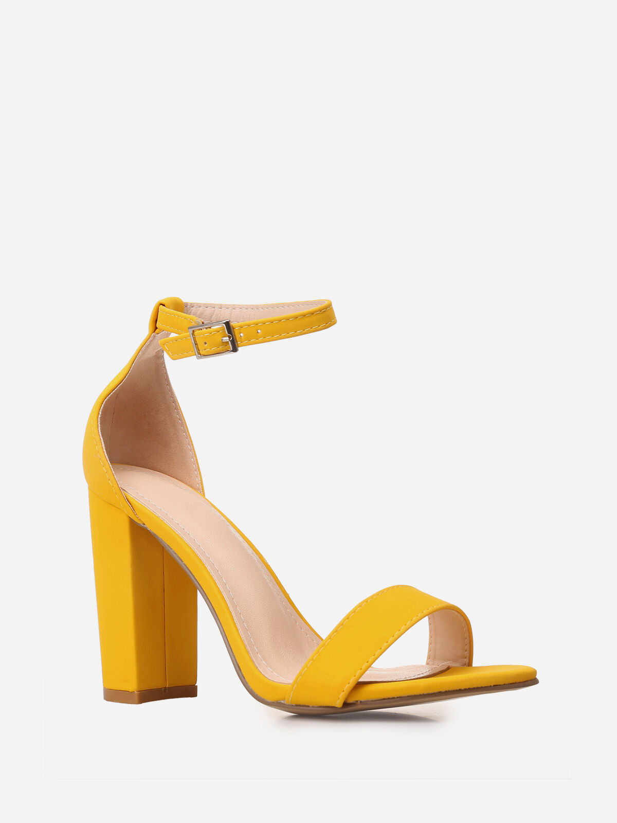 Sandales en nubuck à talon- Jaune