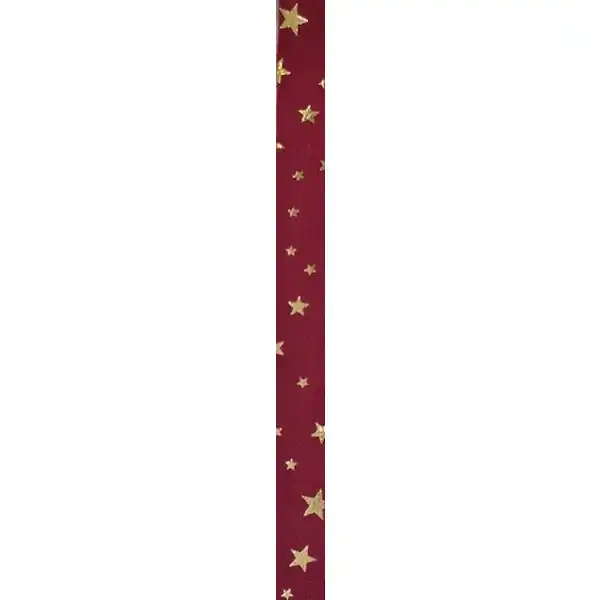 Geschenkband Samt Sterne rot / gold
