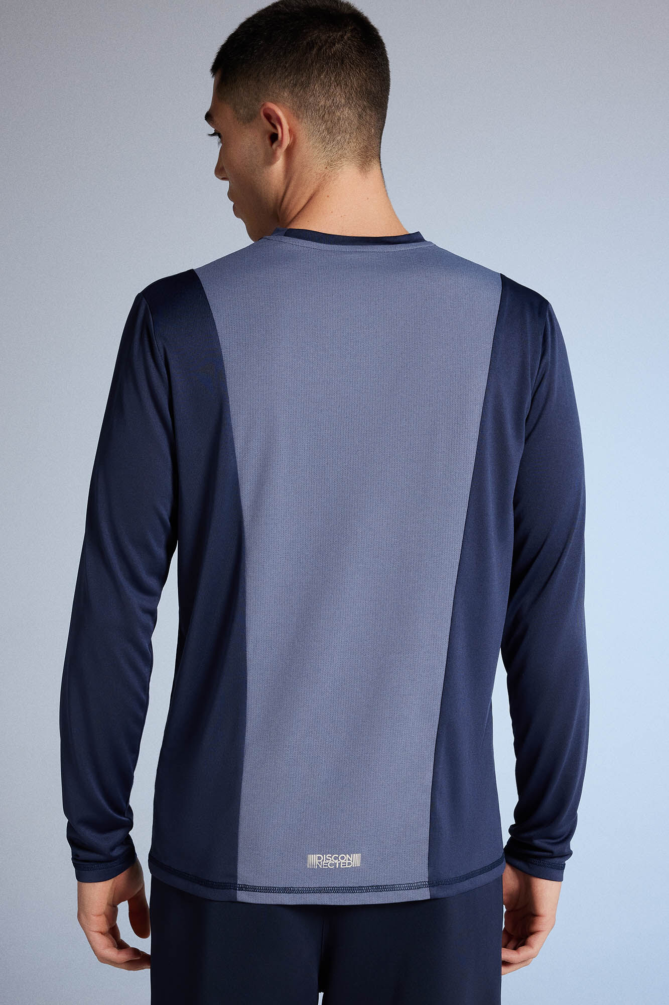 Camiseta combinada para atividades ao ar livre - azul escuro
