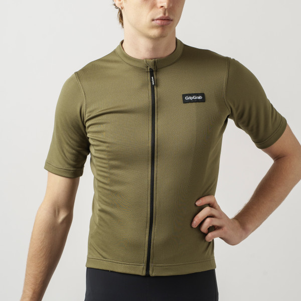 GripGrab EXPLR Merinotech kortærmet cykeltrøje Olive Green herre