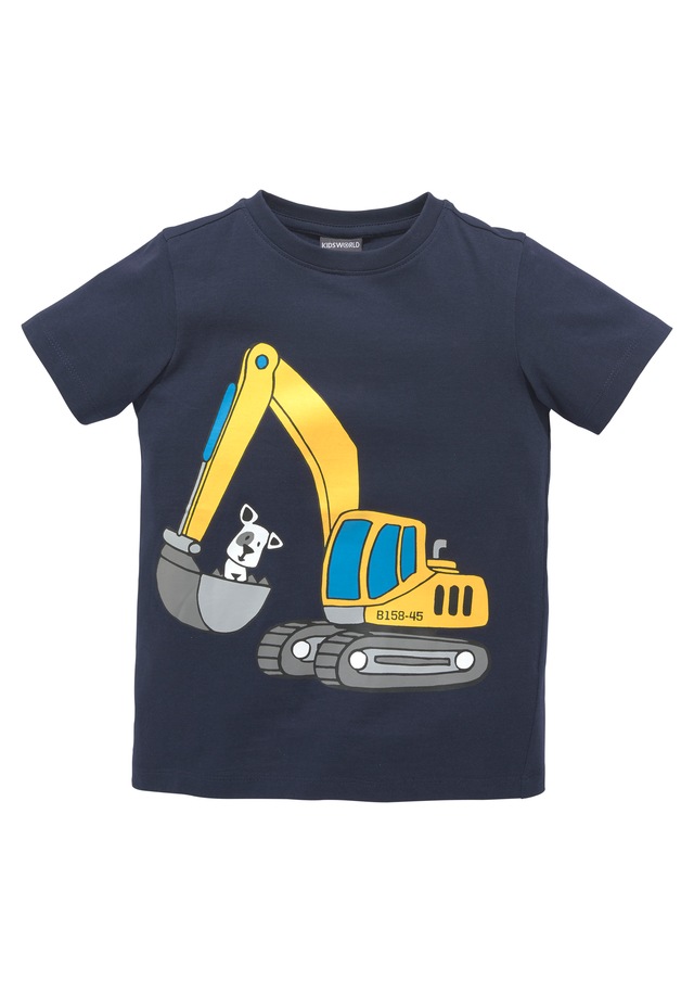 KIDSWORLD T-Shirt , Kurzarm,  Basic-Passform,  mit stylischem Druck,  mit Rippbündchen