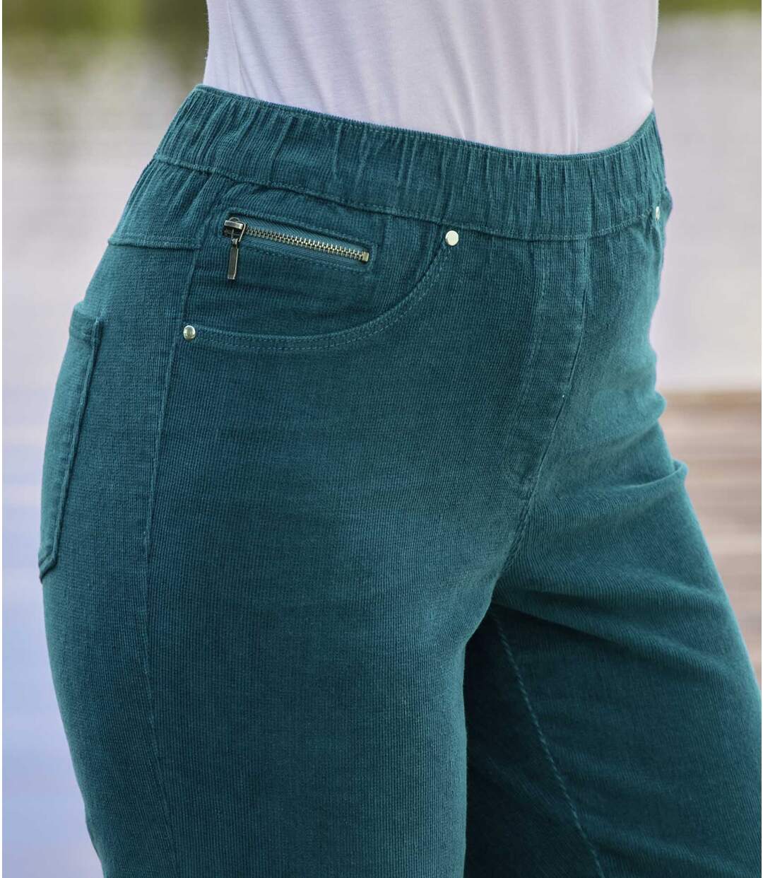 Pantalon Tregging en Velours Stretch Confort