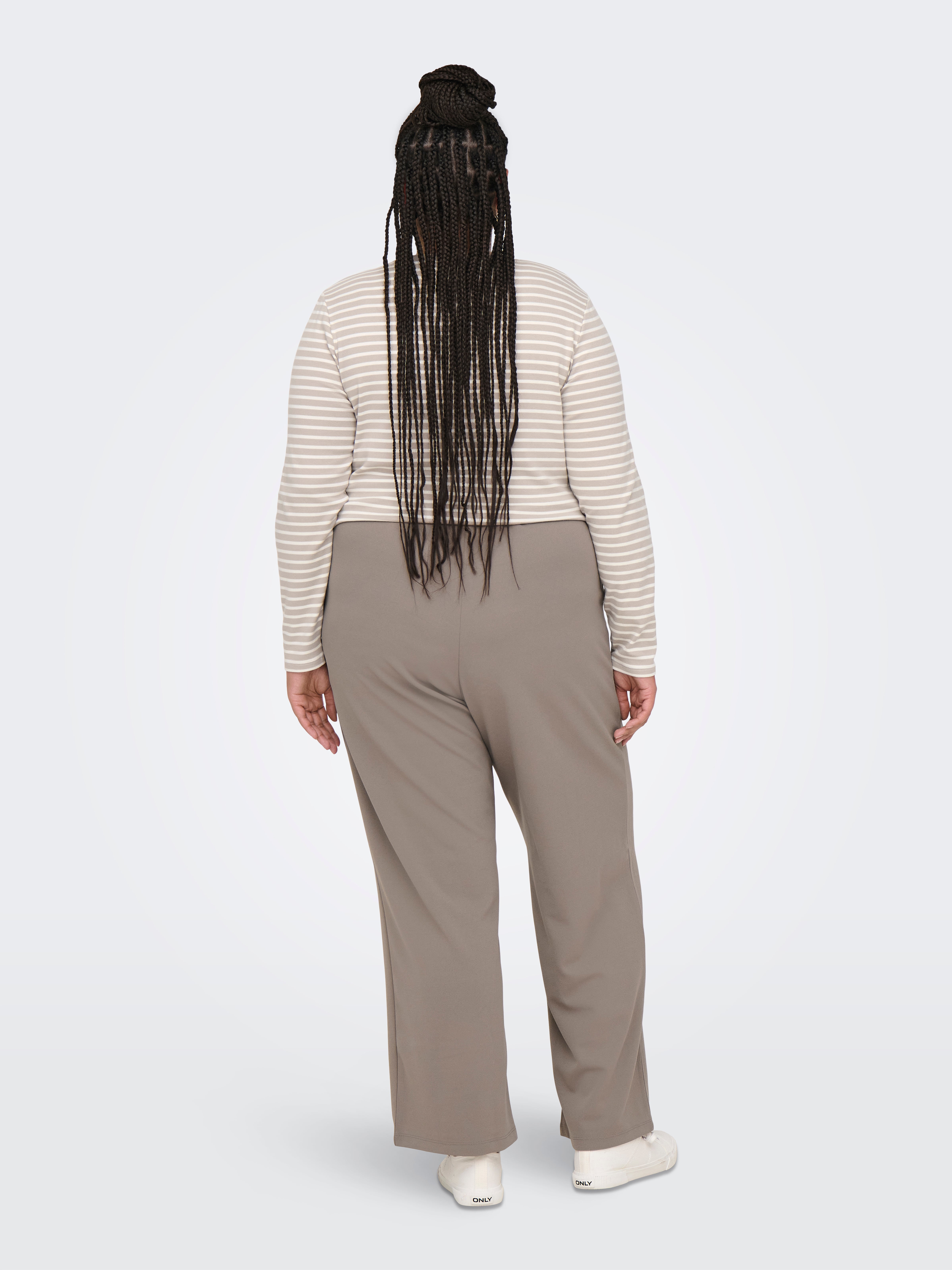 CARSANIA Normal geschnitten Hose mit weitem Beinschnitt Driftwood