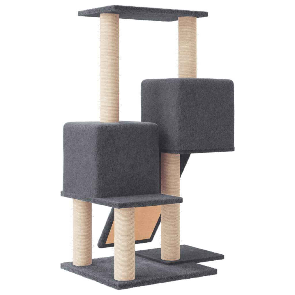 Arranhador para gatos vidaXL com postes de sisal cinza escuro, 82 cm