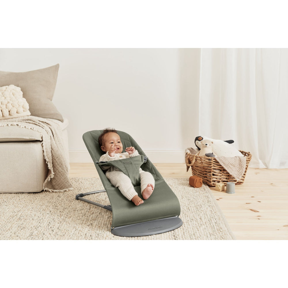 Køb BabyBjörn Dark Green Skråstol Bliss - Vævet, Blomsterbladsquilt
