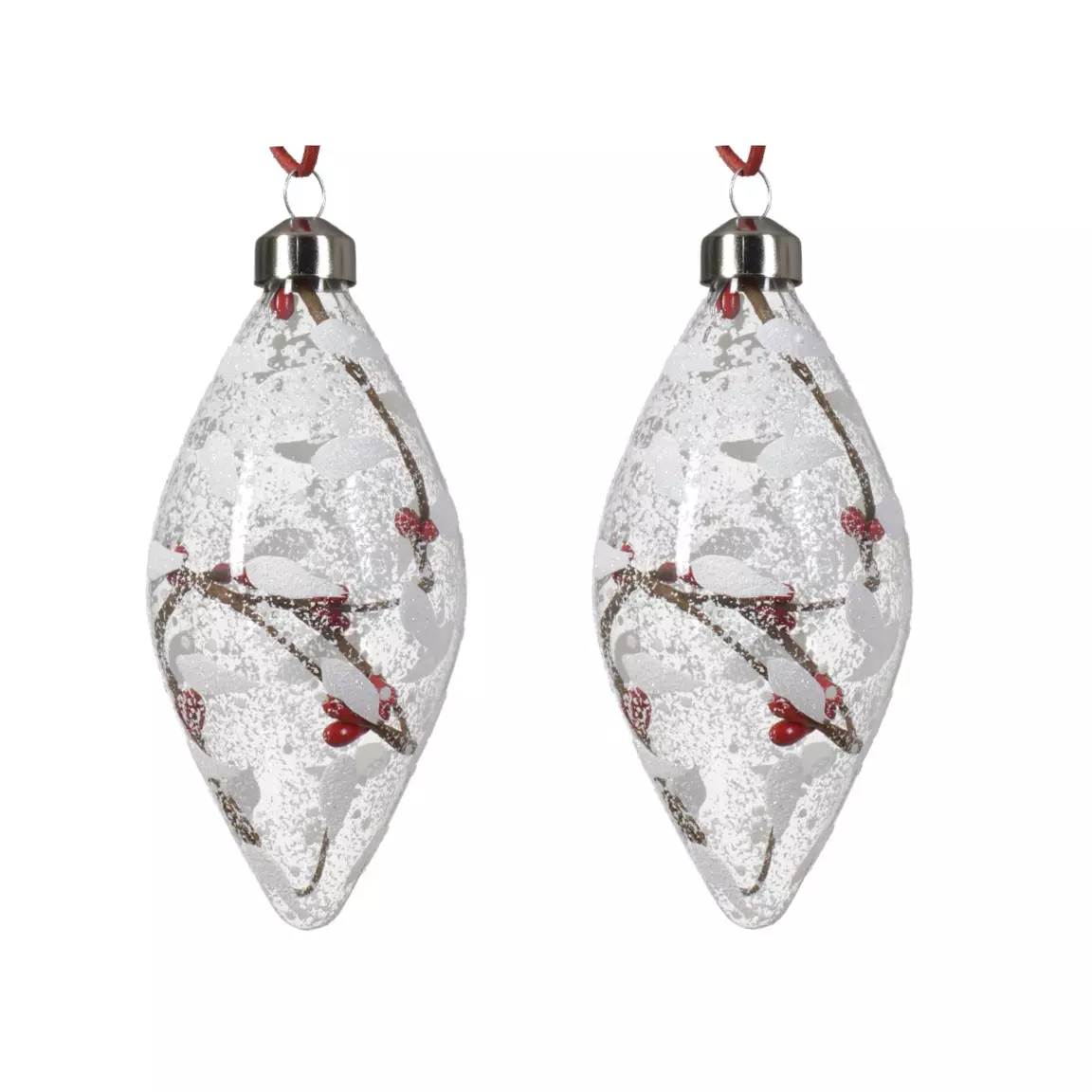 Lot de 2 suspensions en verre (H13 cm) Branches Transparent