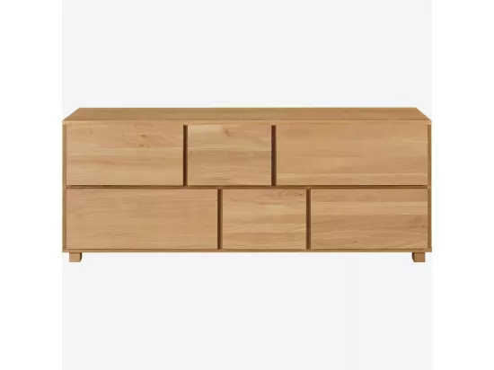 HABITAT - Commode 6 tiroirs en chêne - Naturel - Hanita