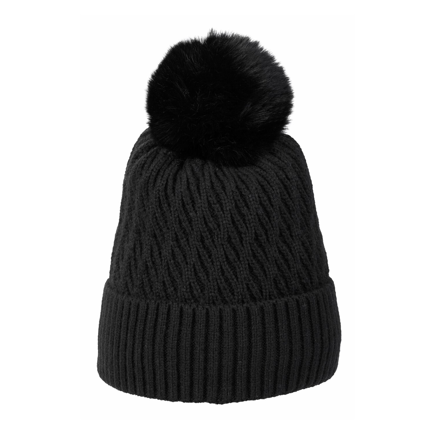 Cheval de Luxe Strickmütze mit abnehmbarem Bommel - black - Einheitsgröße