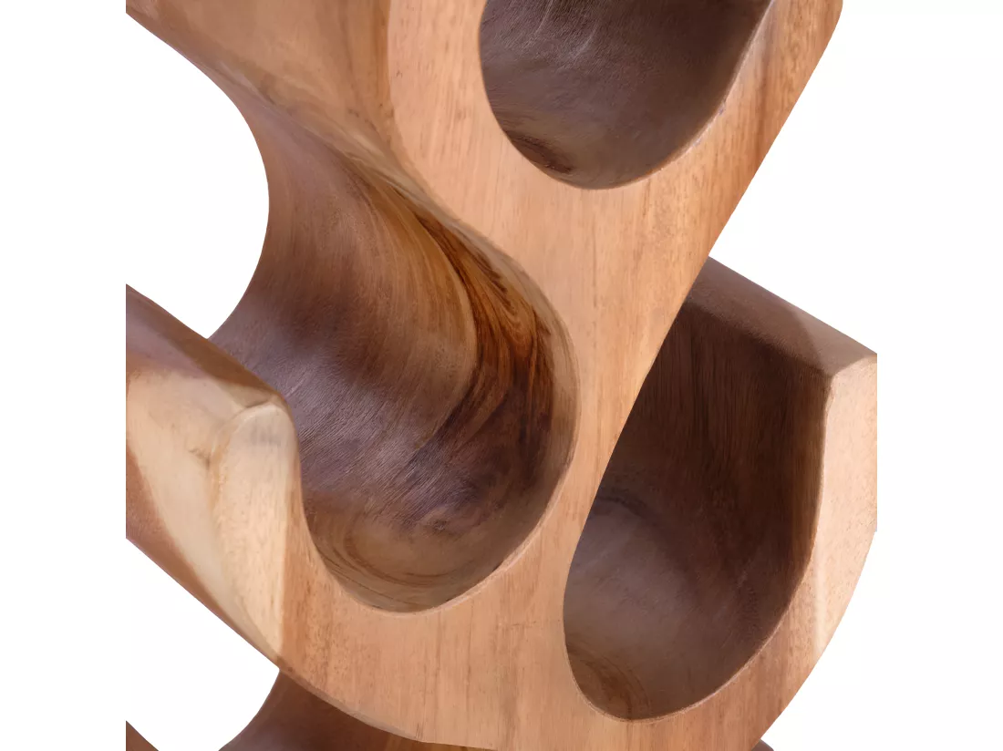 Porte bouteille en bois de suar H.77 cm 8 espaces de stockage - WINE