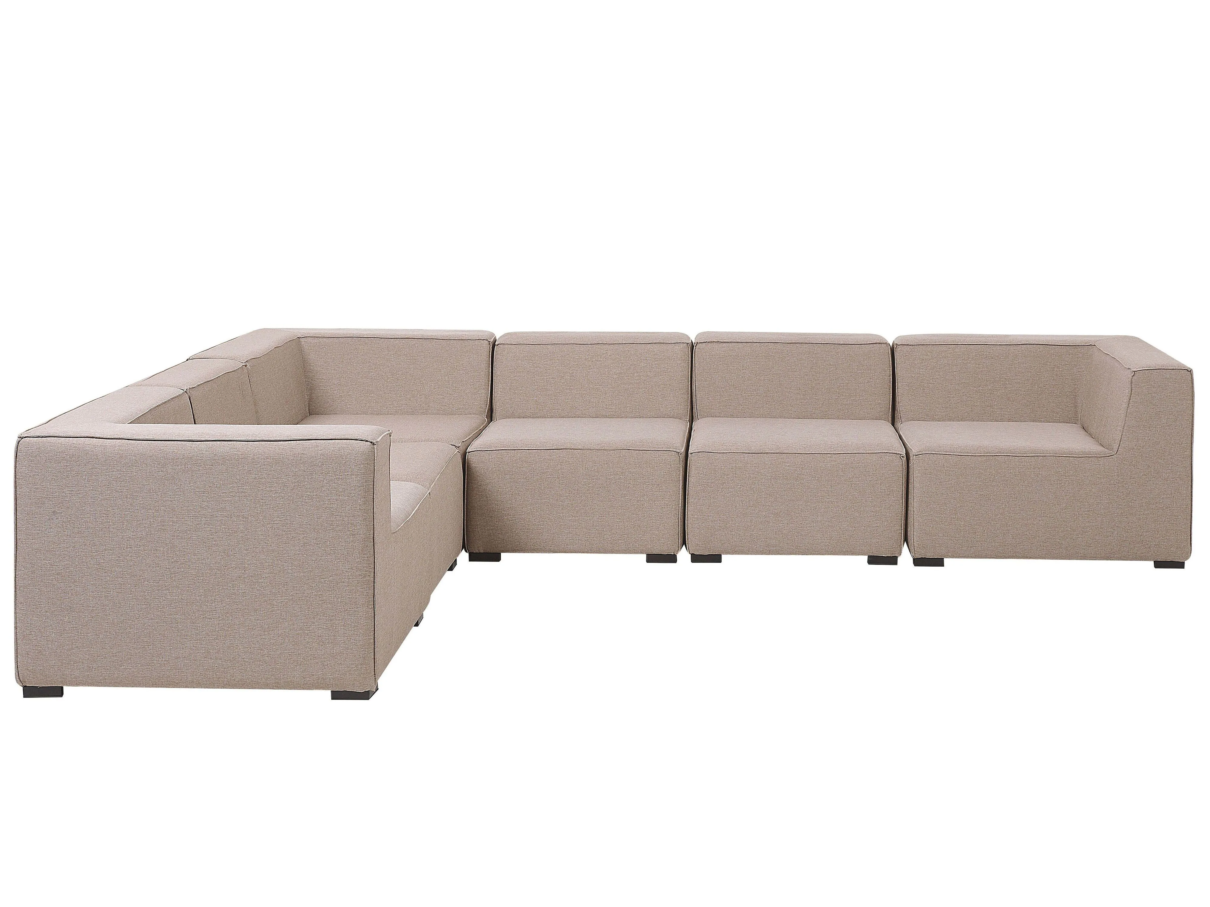 Tuin hoekbank met ottomaan 7-zits AREZZO rechtszijdig modulair Beige