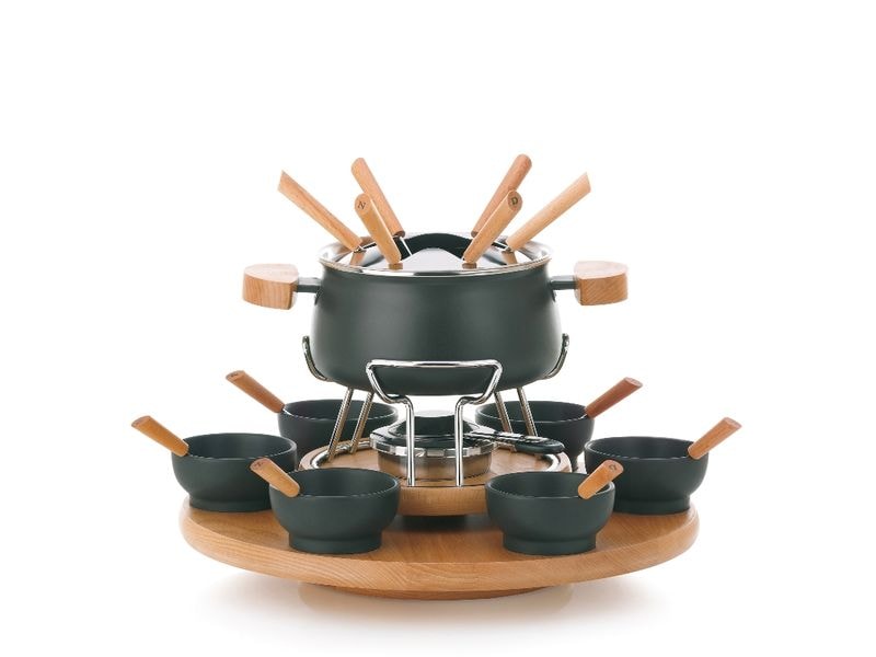 Kela Fleischfondue-Set Natura 23 Teile, Schwarz Fonduekarussell