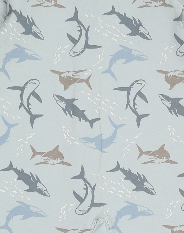 Schlafstrampler 551 SHARKS gemustert in hellblau