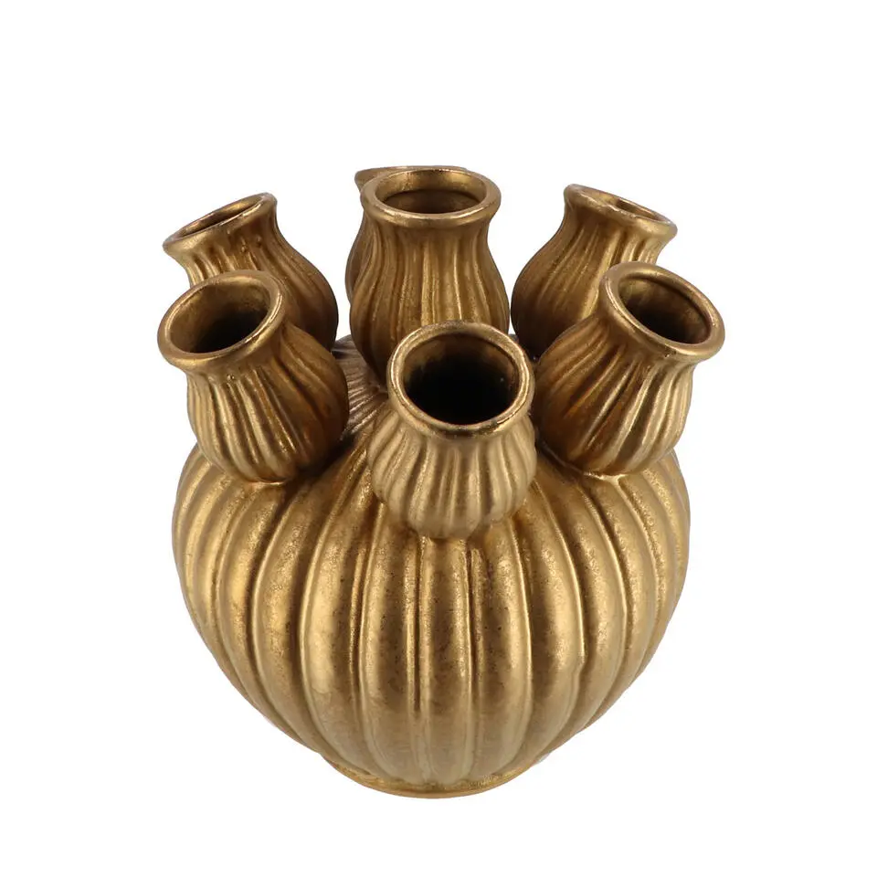 DK Design vaas Amsterdam - tulpenvaas middel - goud - D18 x H17 cm