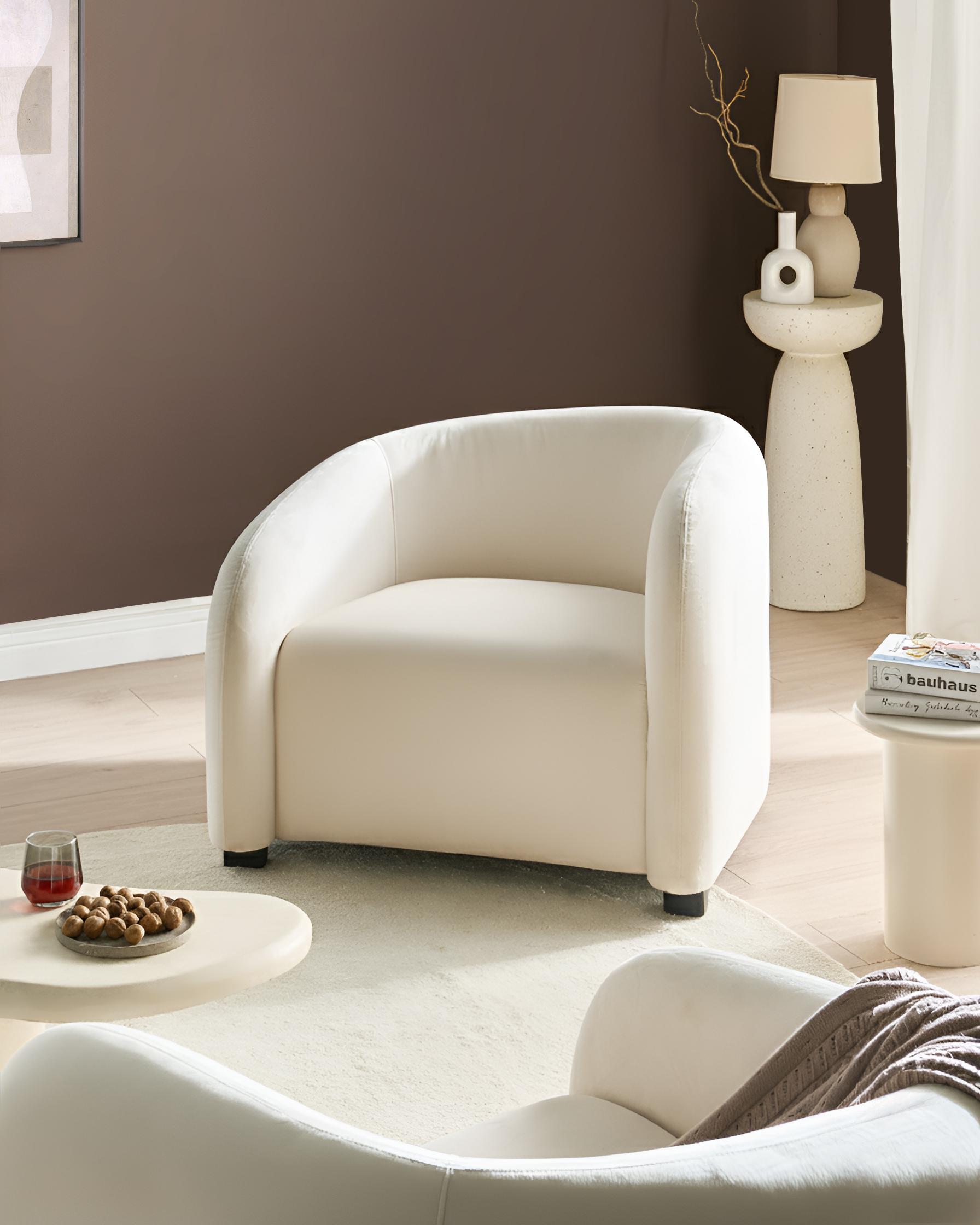 Fauteuil VELTADA Fluweel Gebroken wit