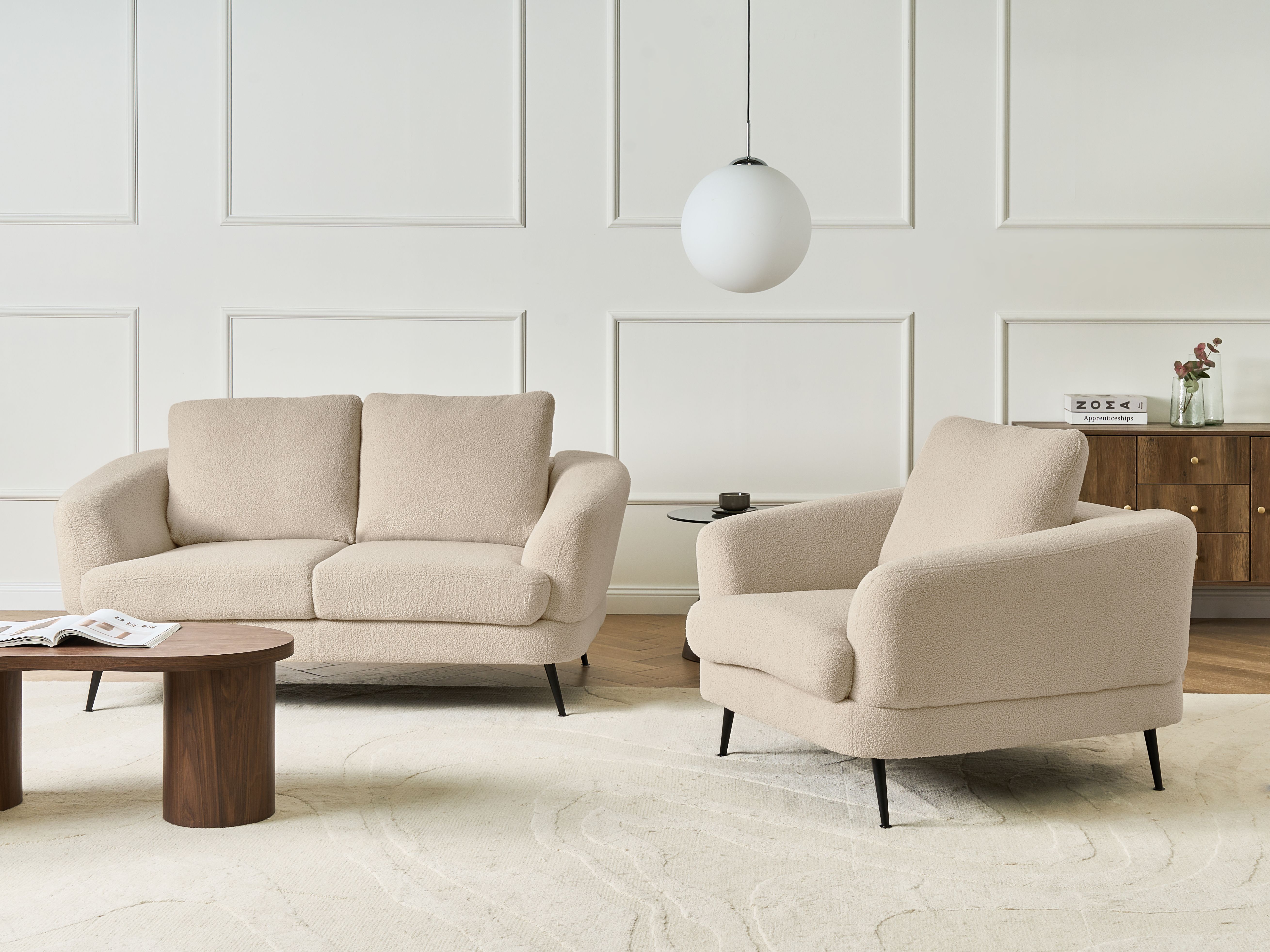 Fauteuil KJAER Bouclé Lichtbeige