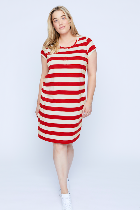 Bellieva Kleid, Jersey, Halbarm, seitliche Raffung, Biobaumwolle, GOTS