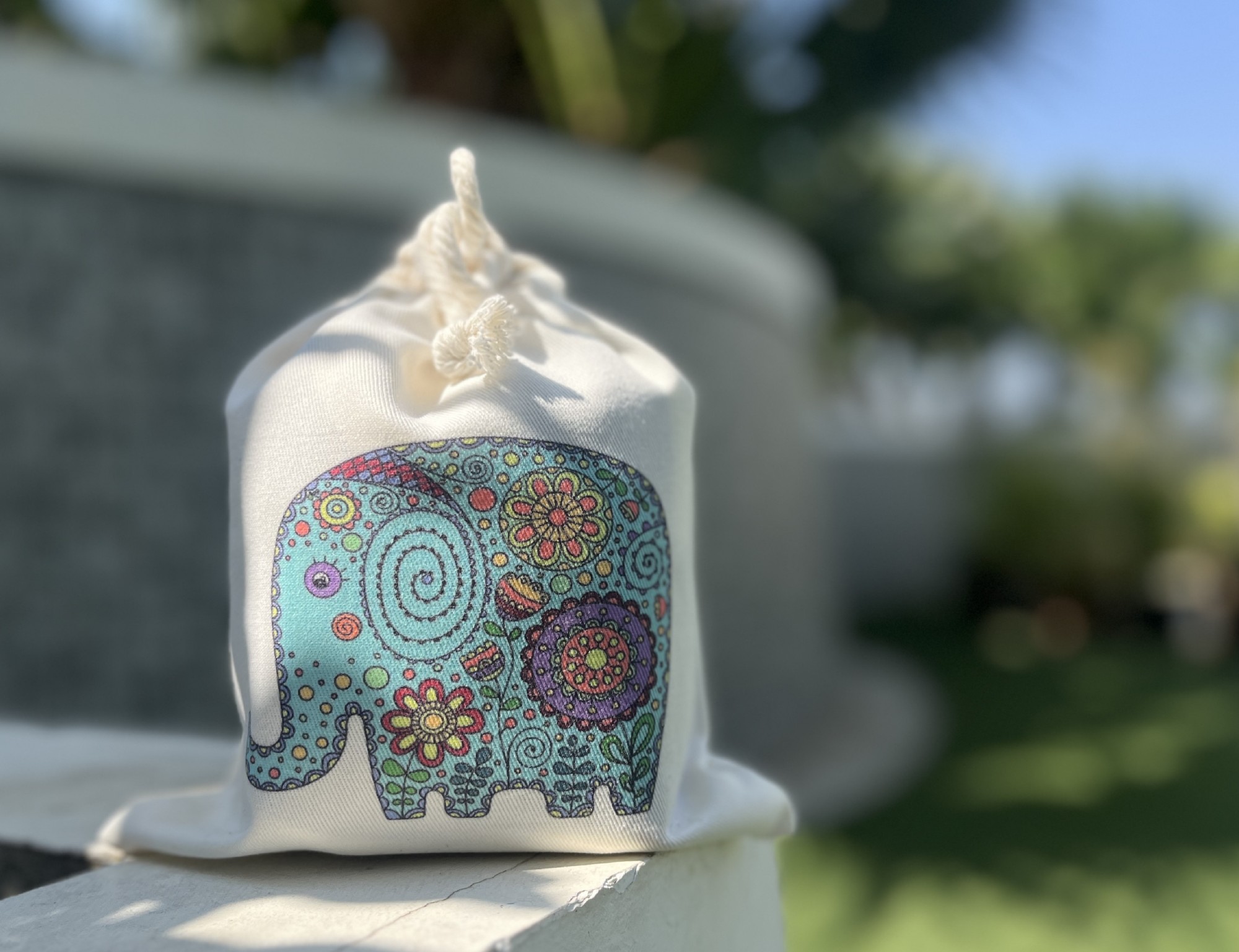 Stoffbeutel 'Elefant', multicolor, B 18 cm, H 21,5 cm günstig bestellen