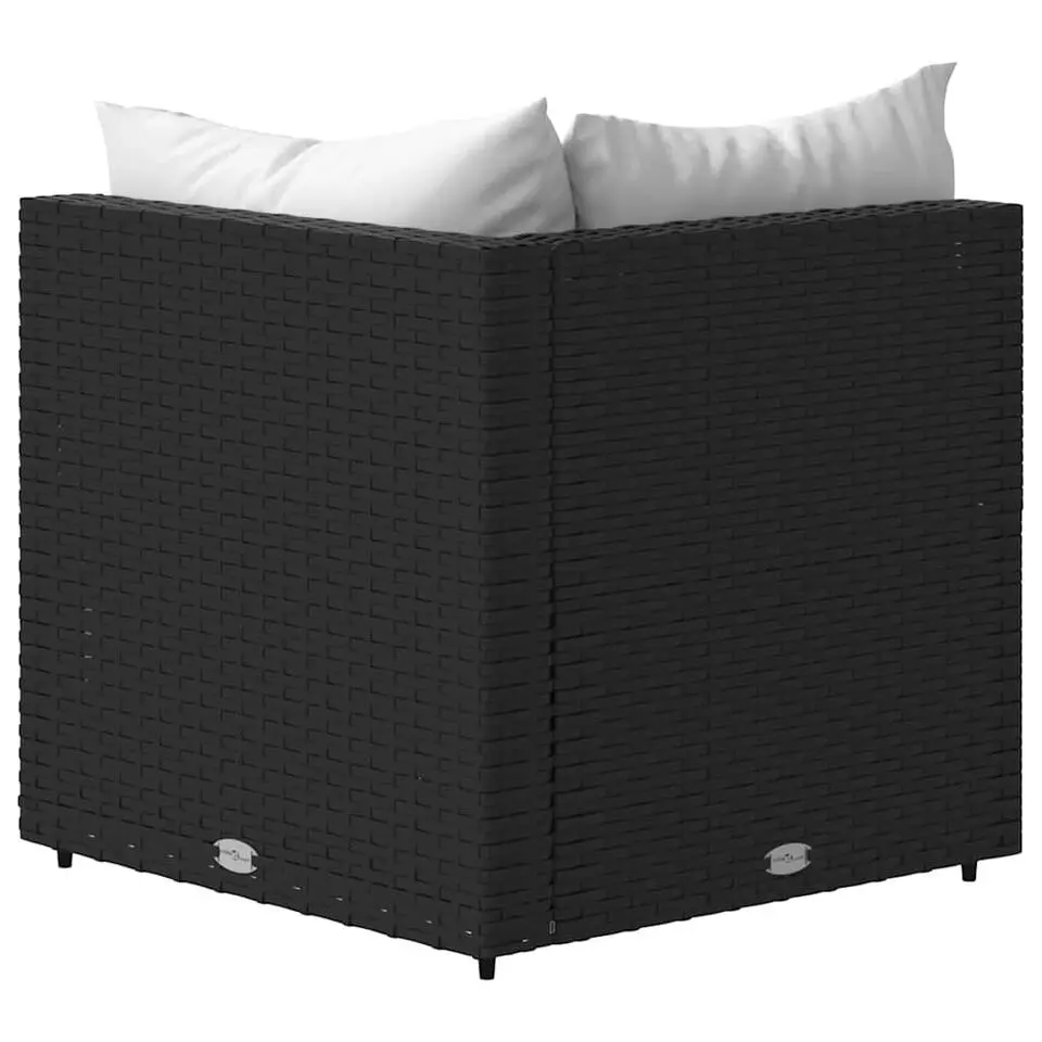 vidaXL - Hoekbank - Zwart - Poly rattan