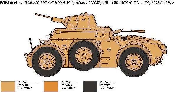 Italeri - Autoblinda Ab 41 Med Bersaglieri Infanteri - 1:35 - 6591S