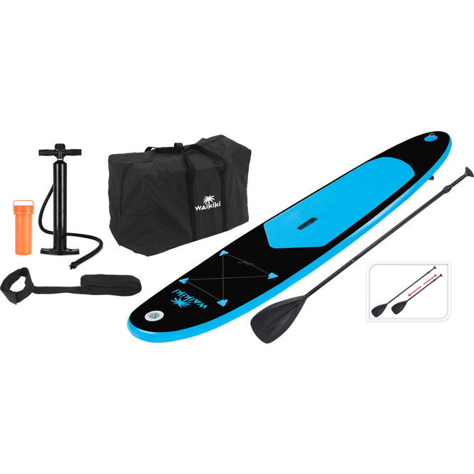 Stand-Up-Paddle Board Set - Waikiki - Maße: ca. 285x71x10 cm - in schwarz/blau