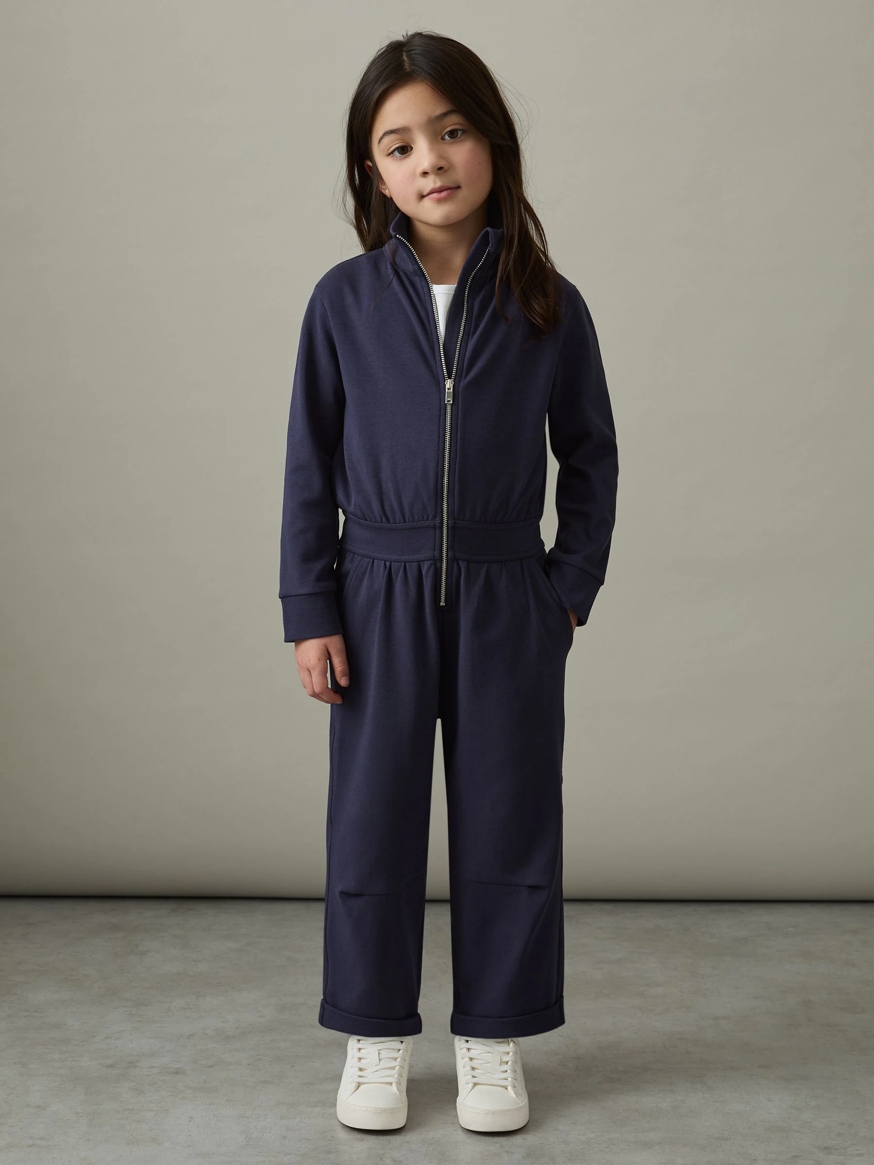 Reiss Nala Jersey High Collar Jumpsuit