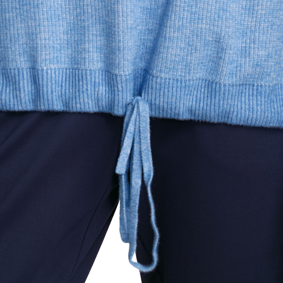 Gina Damen Strickpullover mit Zick-Zack-Muster hellblau