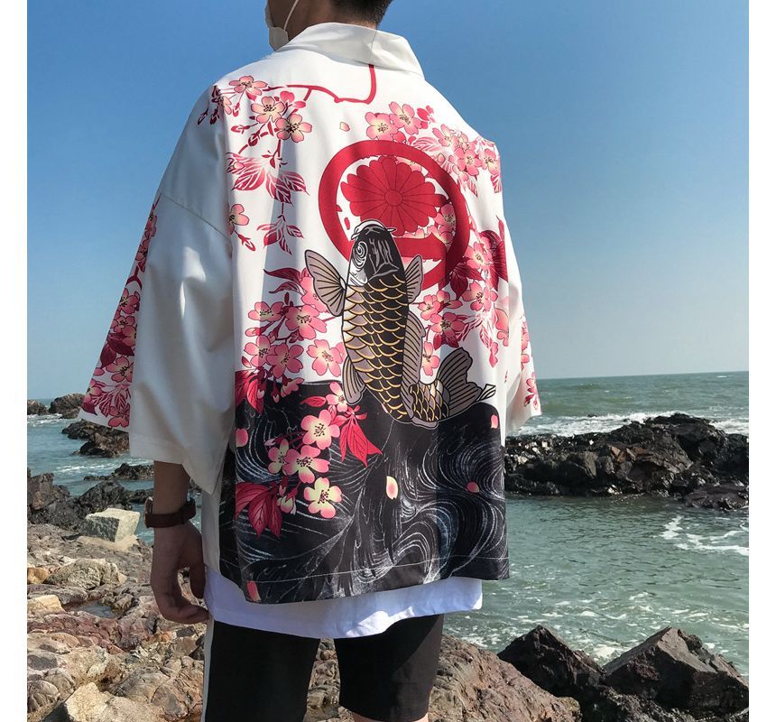 Blueforce - Kimonojasje met 3/4-mouwen en patroonprint