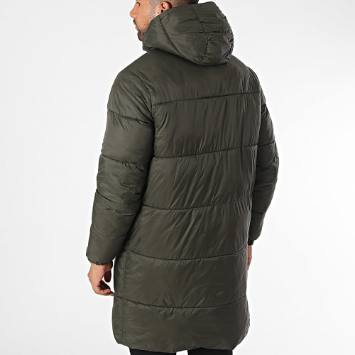 Doudoune Longue Capuche Marius Vert Kaki