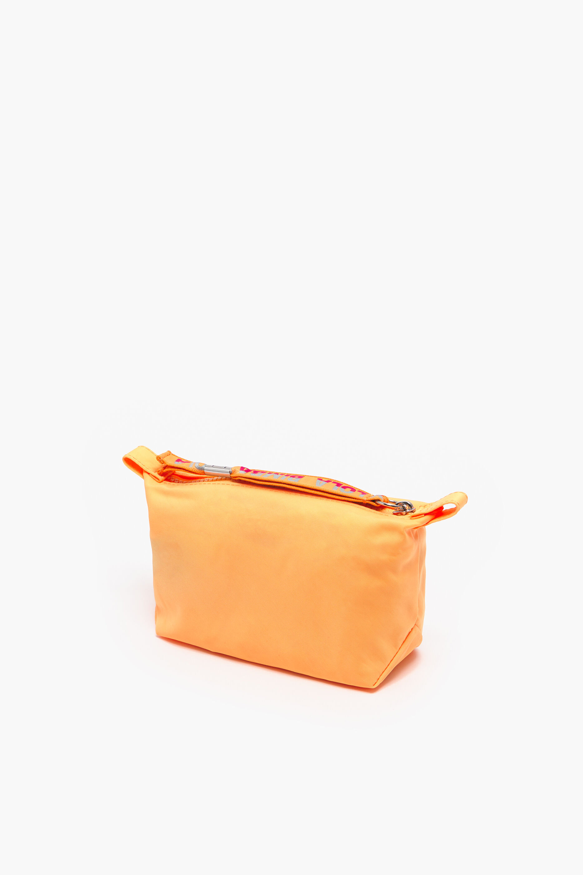 Nécessaire trapezoidal de nylon laranja tamanho P