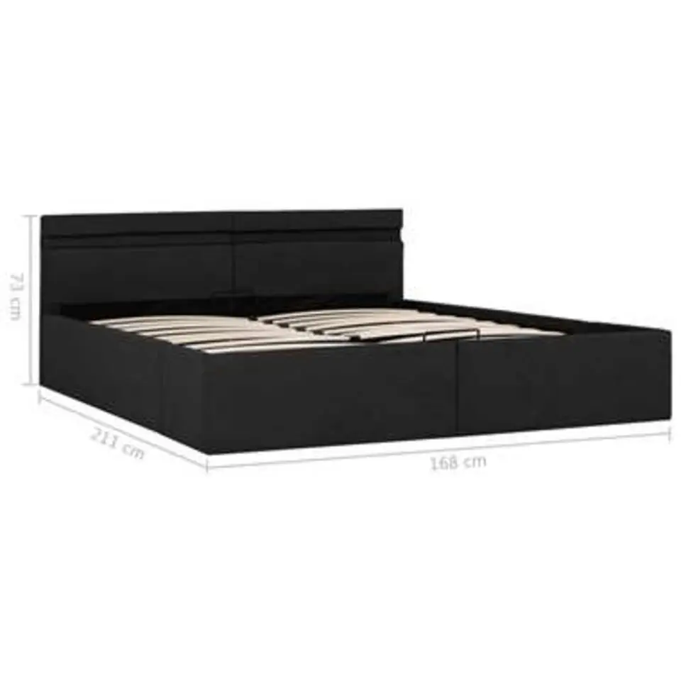 vidaXL - Bed met opbergruimte en LED - Donkergrijs - Stof - 160x200 cm