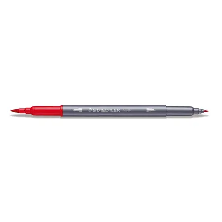 STAEDTLER® Doppelfasermaler mit Pinselspitze, wasservermalbar, 36 Stück
