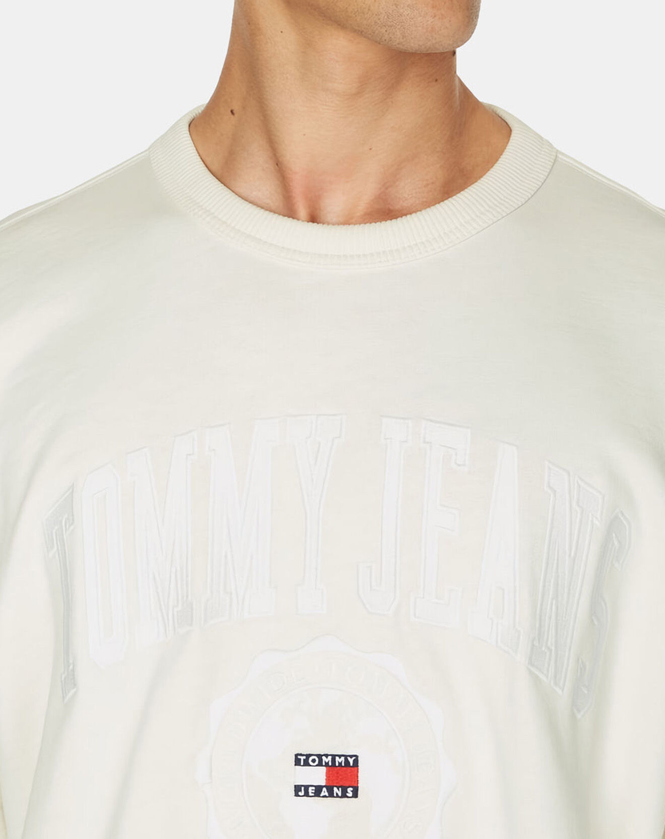 Tommy Jeans Sweat Reverse Slub blanc