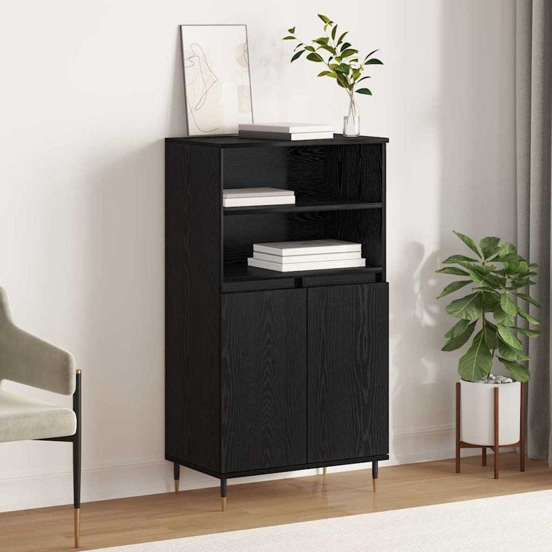 vidaXL - Highboard - Zwart - Bewerkt Hout