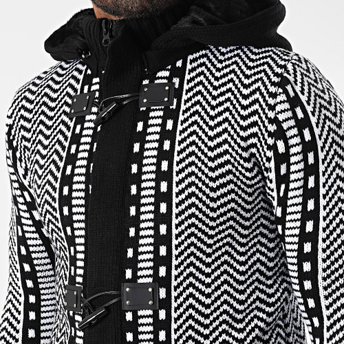 Gilet Zippé Capuche 3007 Noir Blanc