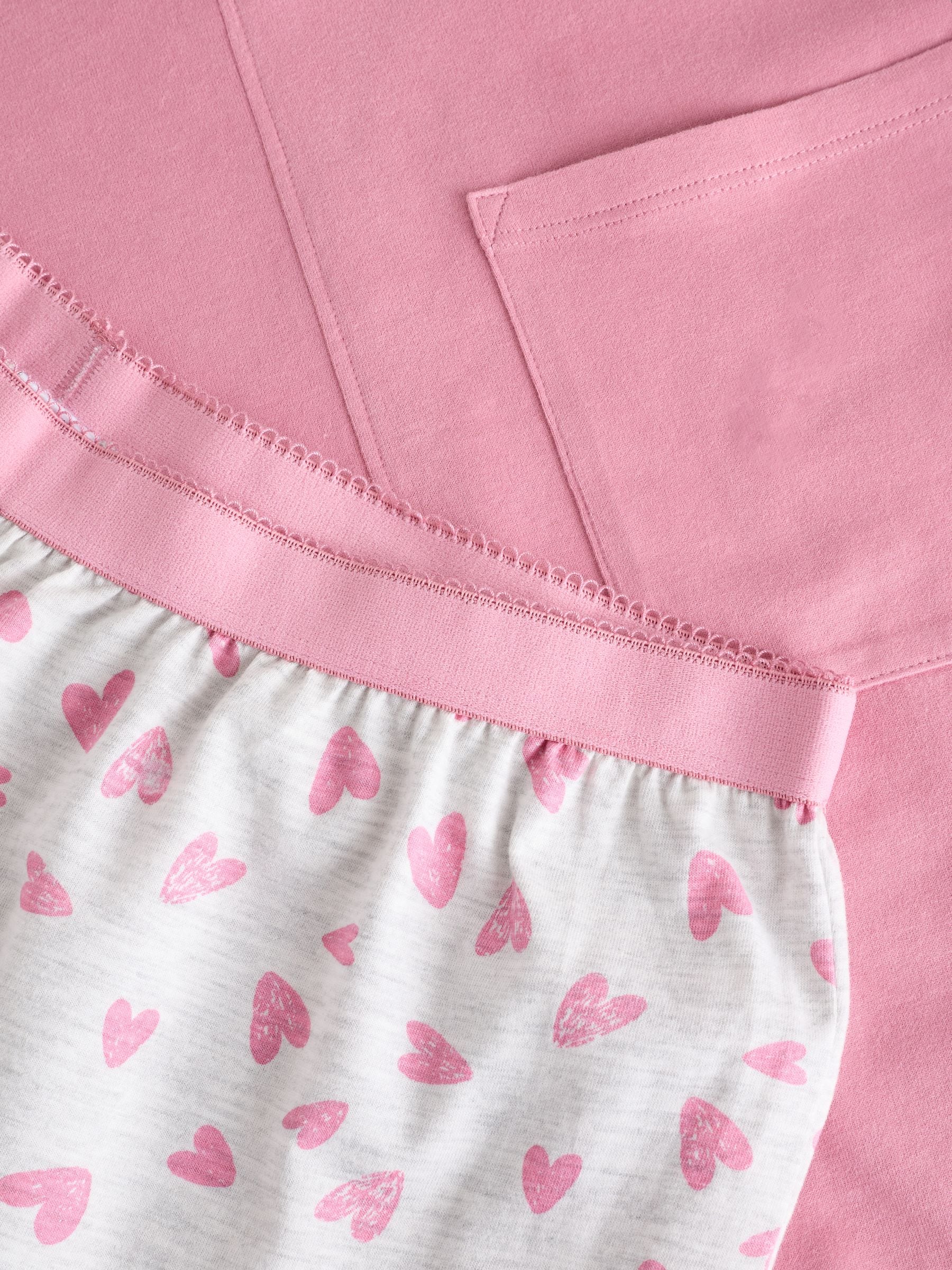 Roze met hartjesprint - Pyjama met korte mouwen