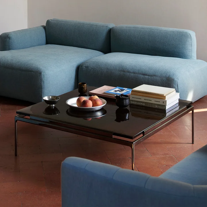 &Tradition - Sett Coffee Table LN13, Bianco Carrara / Chrom dunkel