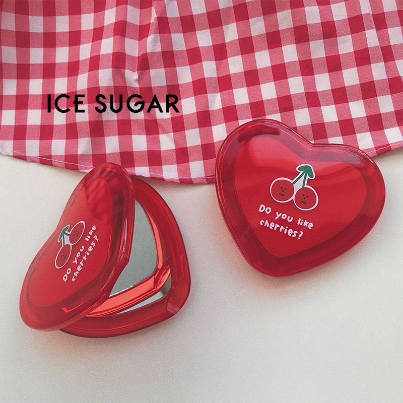 ICE SUGAR - Compacte, draagbare make-upspiegel in hartvorm