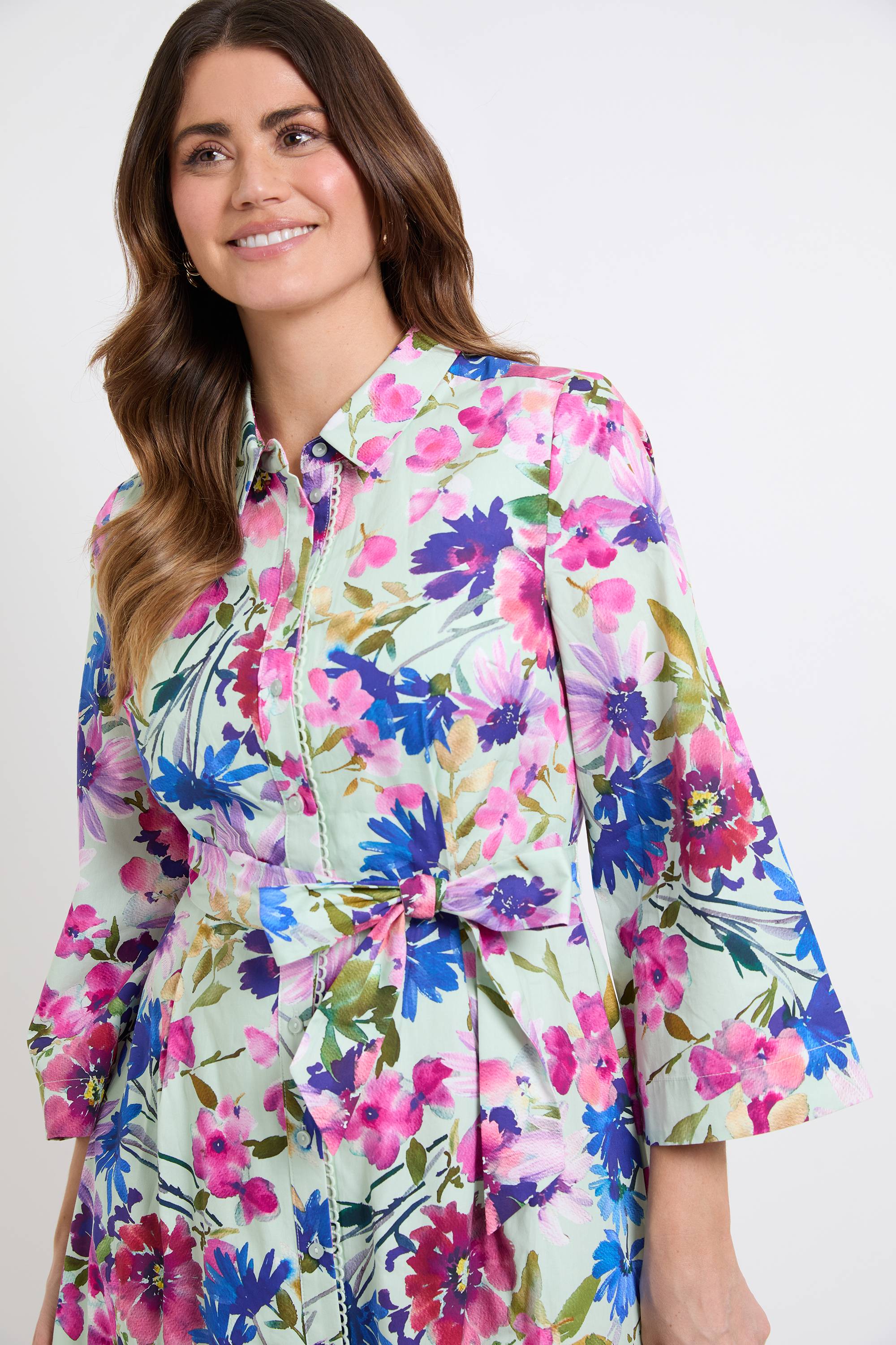 Wallis Robe Chemise En Coton À Motif Floral