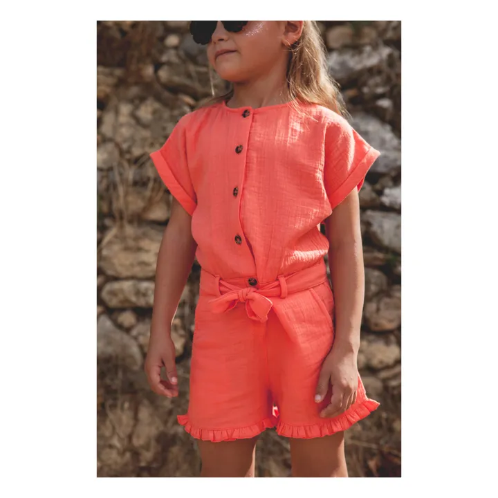 Marlot Paris Combinaison Marthe Gaze de Coton | Corail