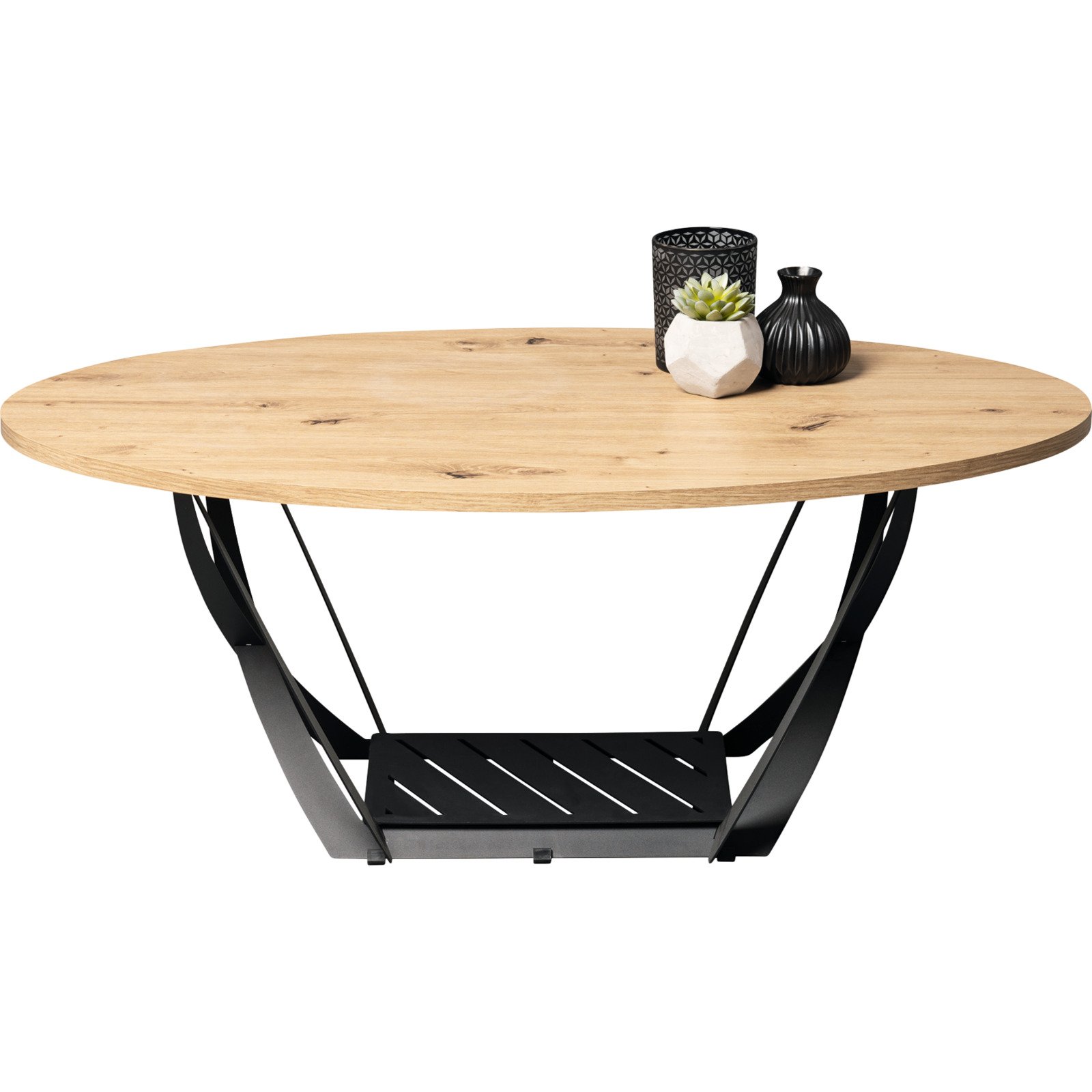 Salontisch Mona oval MDF Dekor Artisan 100 x 40 x 60 cm