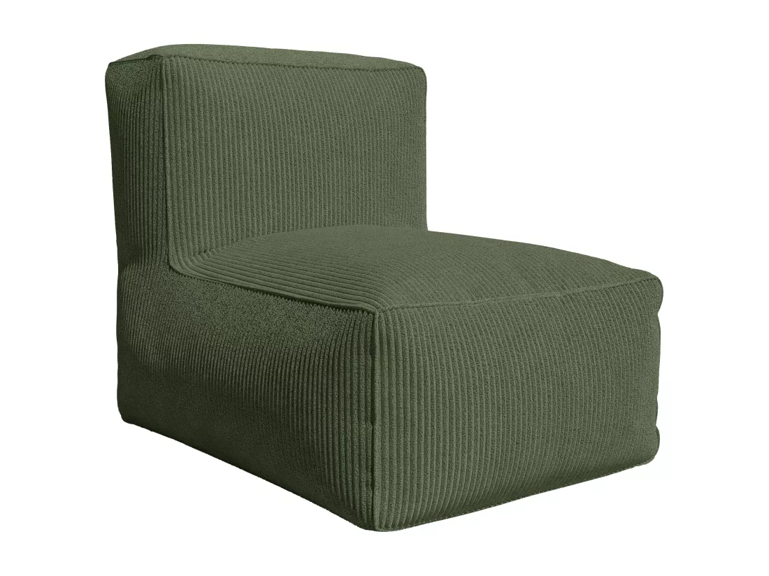 Fauteuil en velours côtelé vert NOUMARA