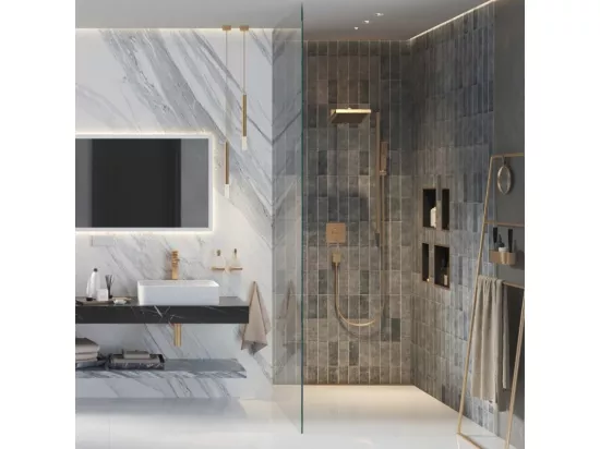 Pommeau de douche HANSGROHE Pulsify E 100 EcoSmart+ Bronze brossé