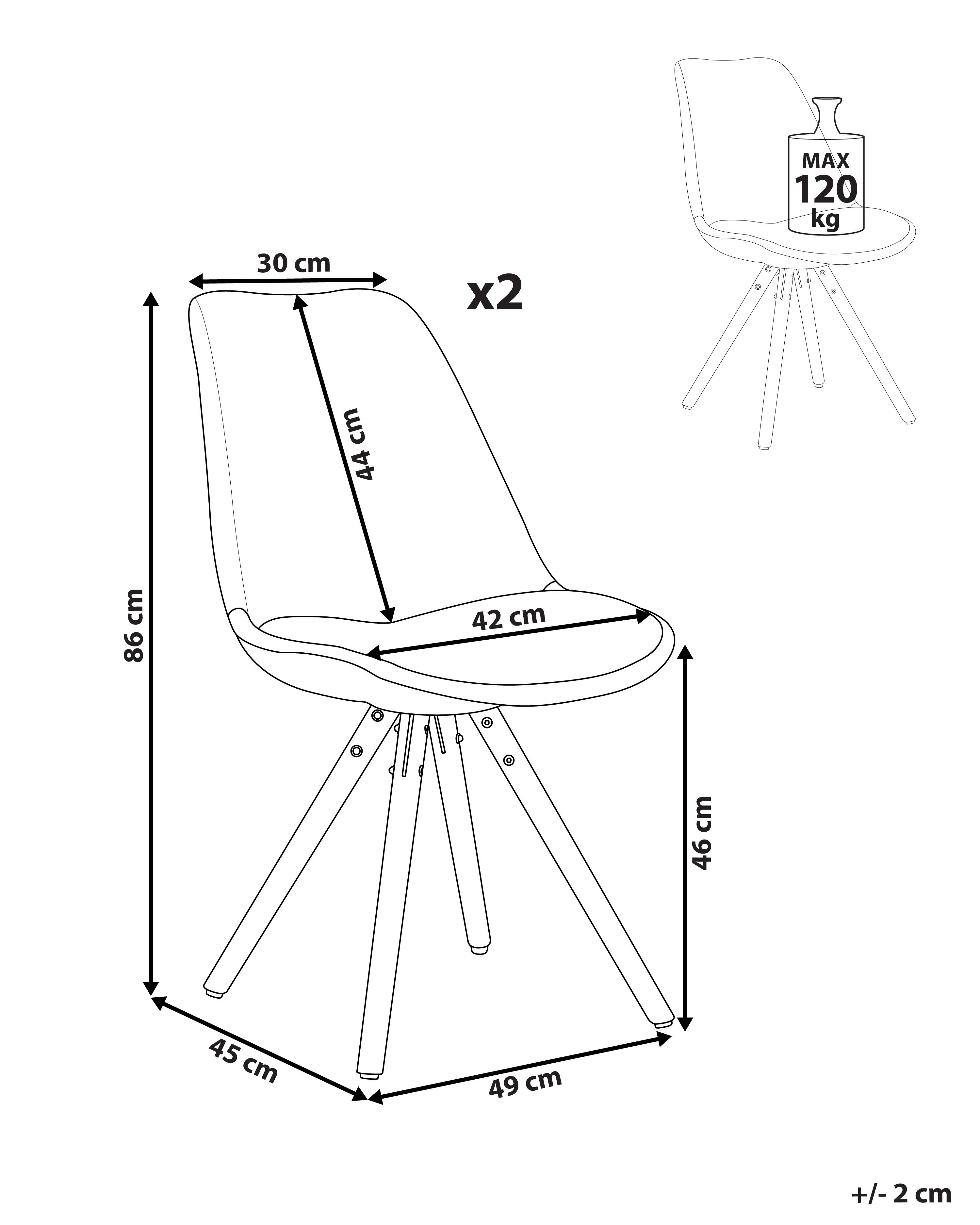 Set van 2 eetkamerstoelen DAKOTA Wit