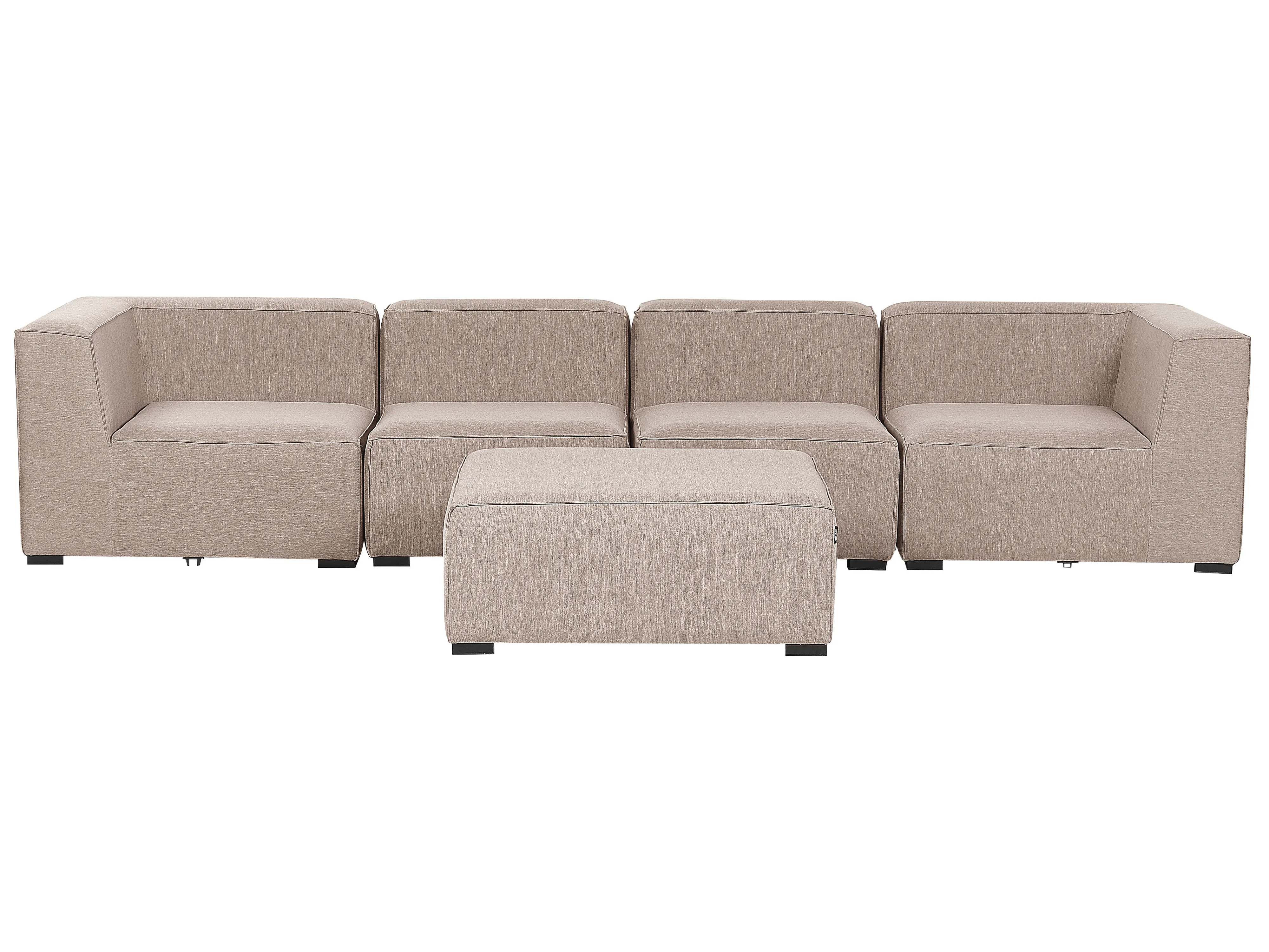 Tuin loungebank met ottomaan 4-zits AREZZO modulair Beige
