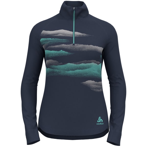 Sweat polaire ODLO BERRA GRAPHIC MIDLAYER 1/2 ZIP W DARK SAPPHIRE