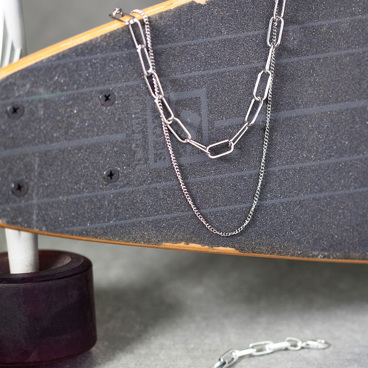Collier acier double rang 55 cm