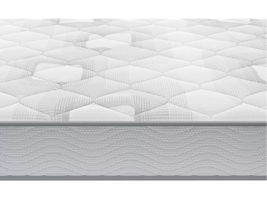 Ensemble 90 x 190 cm sommier coffre naturel clair + matelas ressorts ensachés ép.20cm - SONGE de YSMÉE