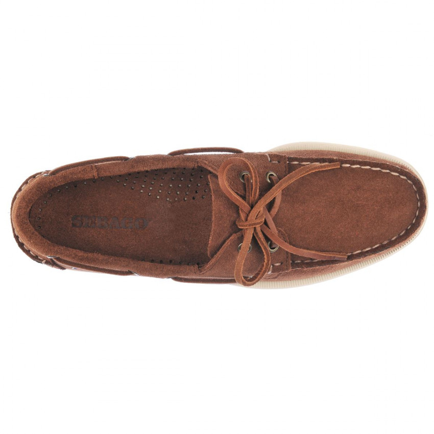 DOCKSIDES PORTLAND FLESH OUT Dark Brown-Chaussures bateau pour homme en suede Portland