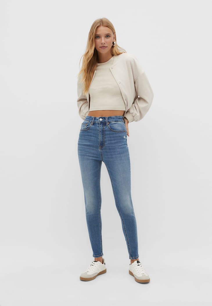 Calça jeans skinny super cintura alta 1450